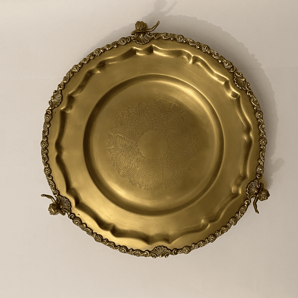 Angel Round Brass Platter
