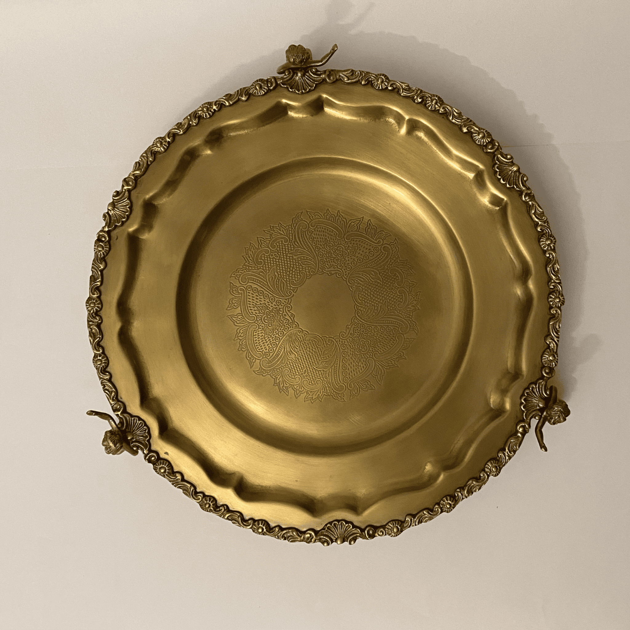Angel Round Brass Platter