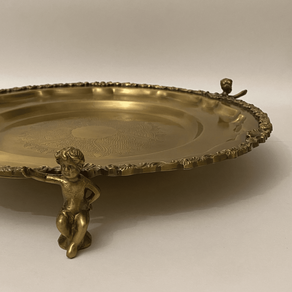 Angel Round Brass Platter