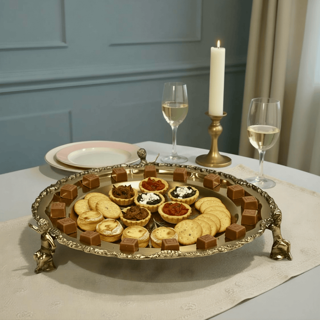 Angel Round Brass Platter