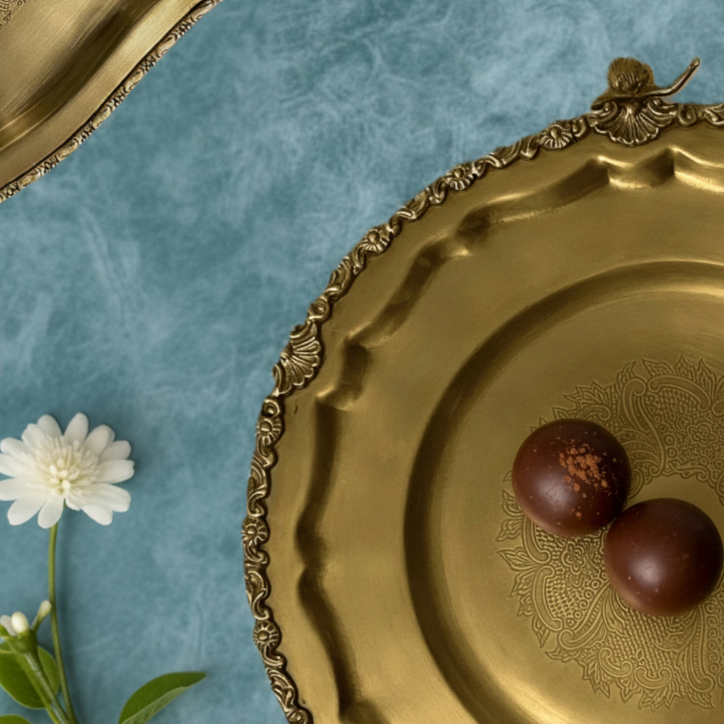 Angel Round Brass Platter