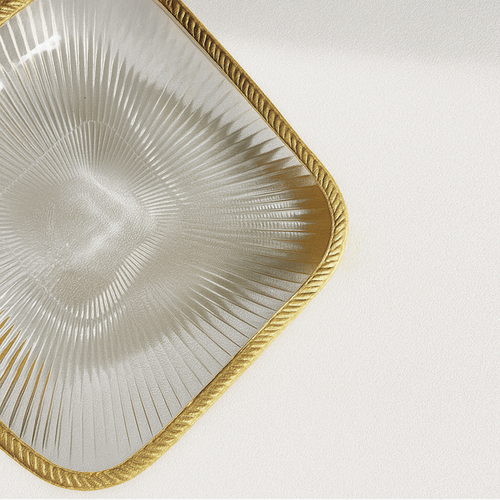 Brass-rimmed Snack Plates Set