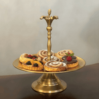 Floral Brass Cake Stand