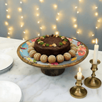 Floral Wooden Cake Stand - Large
