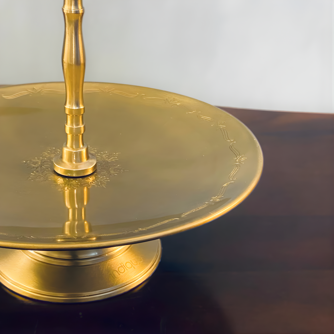 Floral Brass Cake Stand