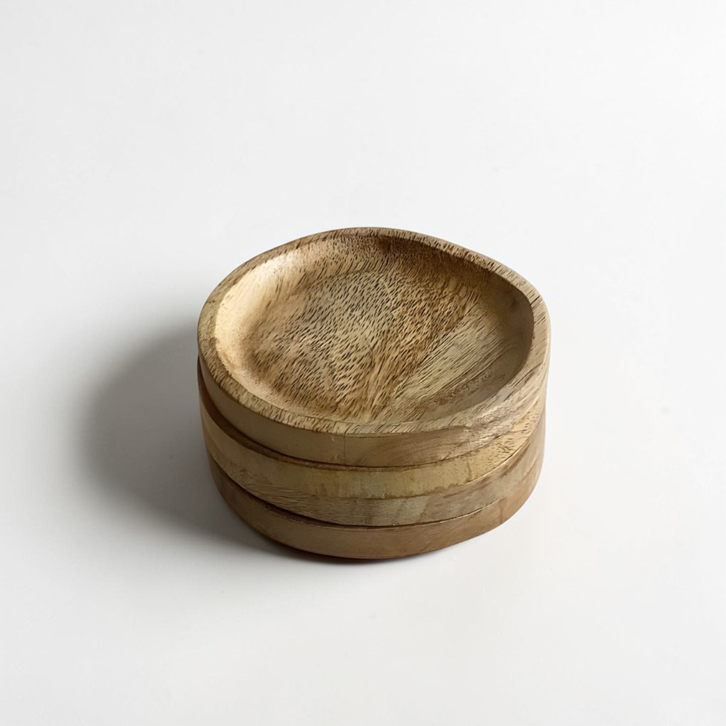 Wooden Natural Organic Coasters - Set of 4