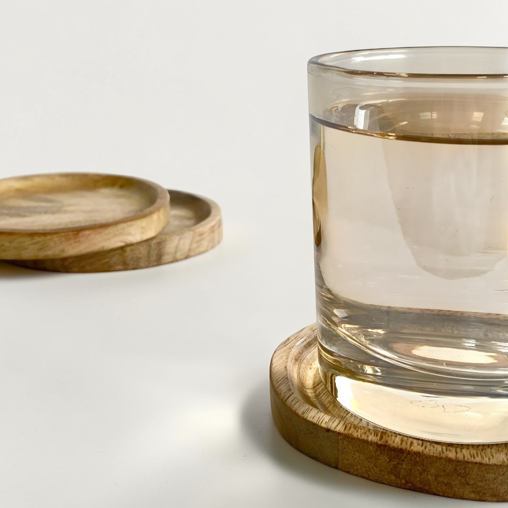 Wooden Natural Organic Coasters - Set of 4