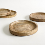 Wooden Natural Organic Coasters - Set of 4