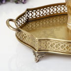 Close-up of intricate pattern on a Decorative Brass Tray 