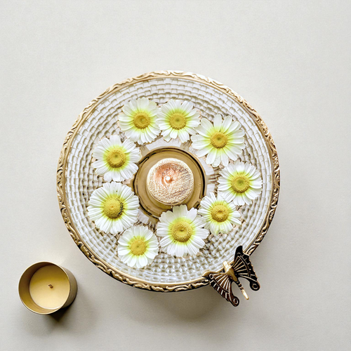 Butterfly Brass Glass Bowl