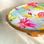 Floral Wooden Cake Stand - Large