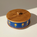 Wooden Chapati Box - Peacock Decal