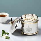 Round Canister with Brass Bird Lid