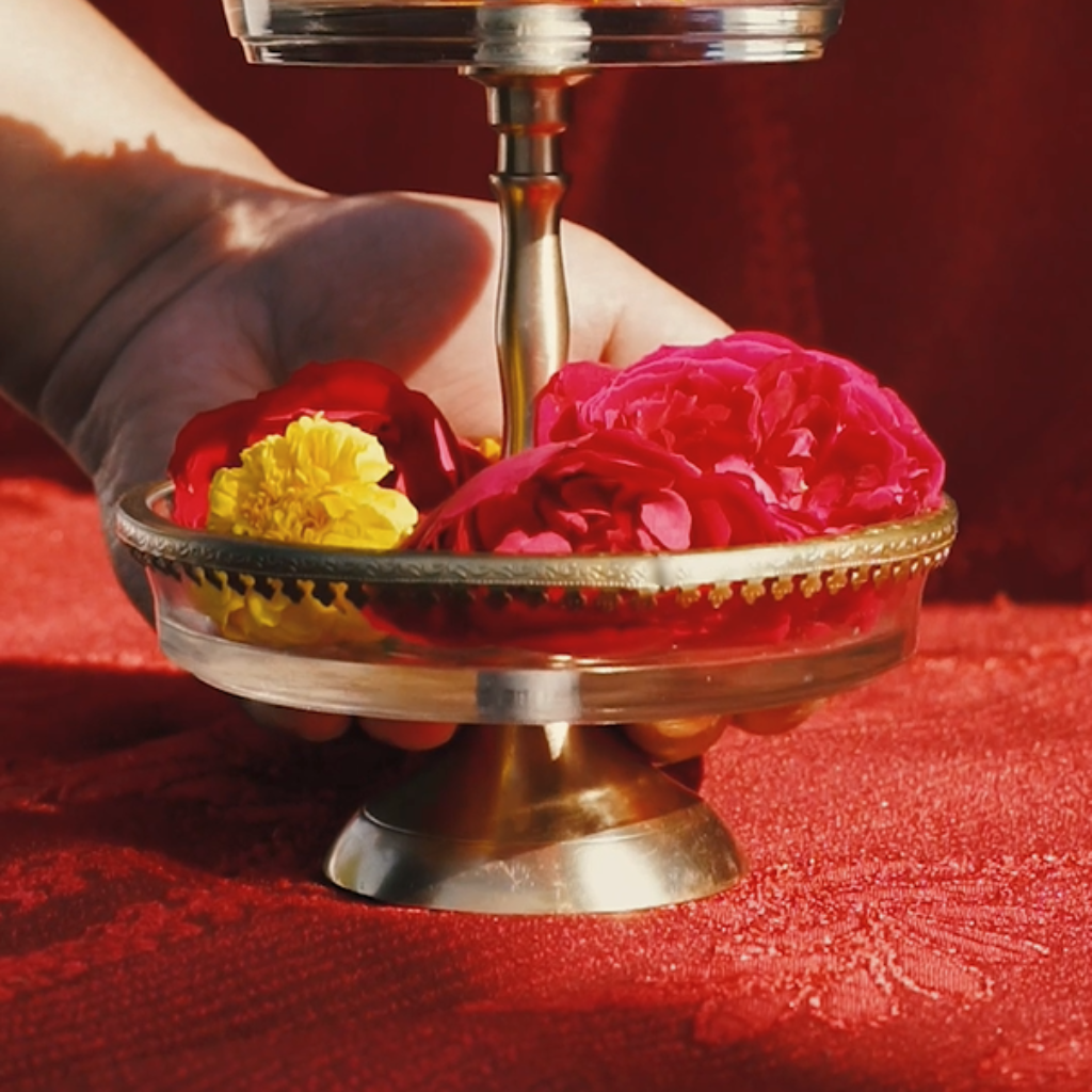 Brass Peacock Two-Tier Serving Stand, 21 cm